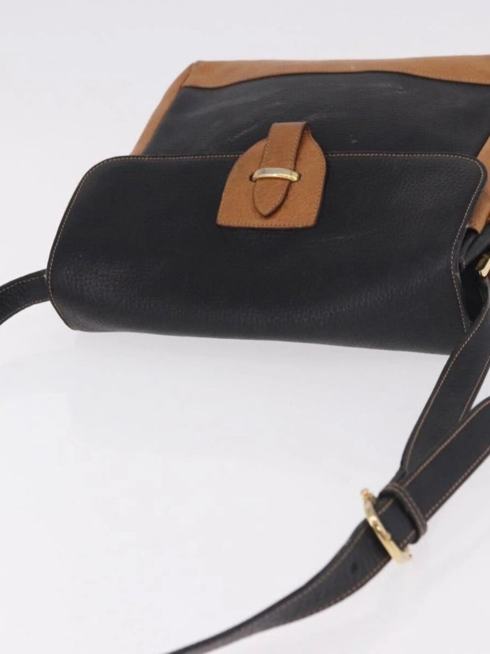 GUCCI Shoulder Bag Leather Black Gold Auth ep14739 - Picture 6 of 15